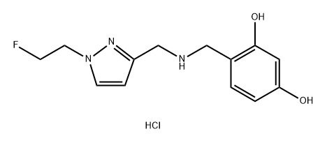 4-[({[1-(2-fluoroethyl)-1H-pyrazol-3-yl]methyl}amino)methyl]benzene-1,3-diol Structure