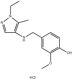 4-{[(1-ethyl-5-methyl-1H-pyrazol-4-yl)amino]methyl}-2-methoxyphenol Structure