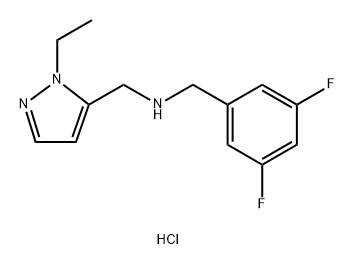 1-(3,5-difluorophenyl)-N-[(1-ethyl-1H-pyrazol-5-yl)methyl]methanamine 化学構造式