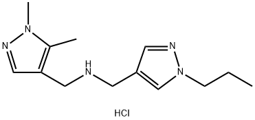 1-(1,5-dimethyl-1H-pyrazol-4-yl)-N-[(1-propyl-1H-pyrazol-4-yl)methyl]methanamine,1856038-75-9,结构式