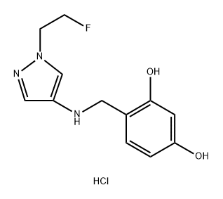 4-({[1-(2-fluoroethyl)-1H-pyrazol-4-yl]amino}methyl)benzene-1,3-diol Structure