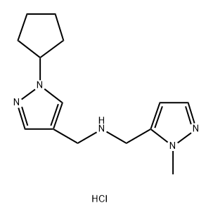 1-(1-cyclopentyl-1H-pyrazol-4-yl)-N-[(1-methyl-1H-pyrazol-5-yl)methyl]methanamine,1856046-80-4,结构式