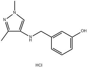 3-{[(1,3-dimethyl-1H-pyrazol-4-yl)amino]methyl}phenol 结构式