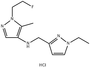 N-[(1-ethyl-1H-pyrazol-3-yl)methyl]-1-(2-fluoroethyl)-5-methyl-1H-pyrazol-4-amine Structure