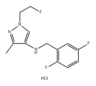 N-(2,5-difluorobenzyl)-1-(2-fluoroethyl)-3-methyl-1H-pyrazol-4-amine 化学構造式