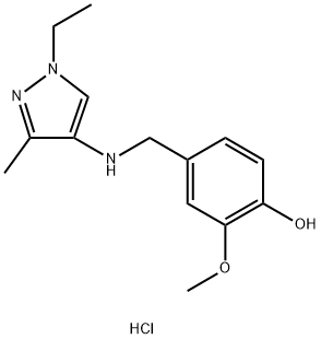 4-{[(1-ethyl-3-methyl-1H-pyrazol-4-yl)amino]methyl}-2-methoxyphenol Structure