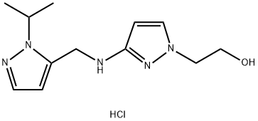 2-(3-{[(1-isopropyl-1H-pyrazol-5-yl)methyl]amino}-1H-pyrazol-1-yl)ethanol 结构式