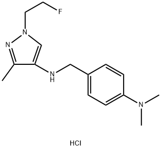 N-[4-(dimethylamino)benzyl]-1-(2-fluoroethyl)-3-methyl-1H-pyrazol-4-amine 化学構造式