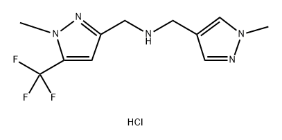 1-(1-methyl-1H-pyrazol-4-yl)-N-{[1-methyl-5-(trifluoromethyl)-1H-pyrazol-3-yl]methyl}methanamine Structure