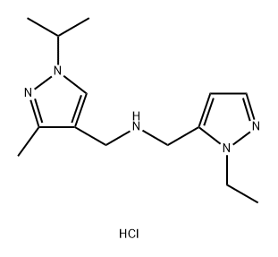 1-(1-ethyl-1H-pyrazol-5-yl)-N-[(1-isopropyl-3-methyl-1H-pyrazol-4-yl)methyl]methanamine 结构式