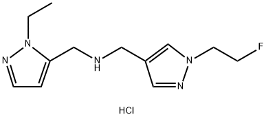 1-(1-ethyl-1H-pyrazol-5-yl)-N-{[1-(2-fluoroethyl)-1H-pyrazol-4-yl]methyl}methanamine Structure