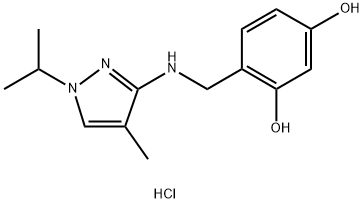 4-{[(1-isopropyl-4-methyl-1H-pyrazol-3-yl)amino]methyl}benzene-1,3-diol Struktur