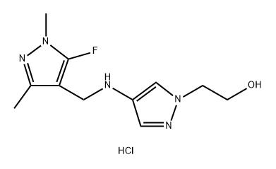 2-(4-{[(5-fluoro-1,3-dimethyl-1H-pyrazol-4-yl)methyl]amino}-1H-pyrazol-1-yl)ethanol,1856061-72-7,结构式