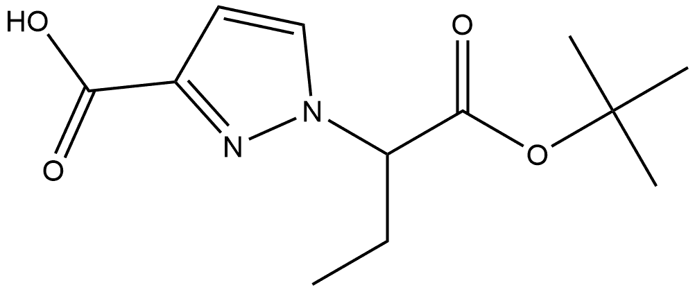 1-[1-(tert-butoxycarbonyl)propyl]-1H-pyrazole-3-carboxylic acid Structure