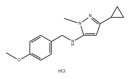 3-cyclopropyl-N-(4-methoxybenzyl)-1-methyl-1H-pyrazol-5-amine 结构式