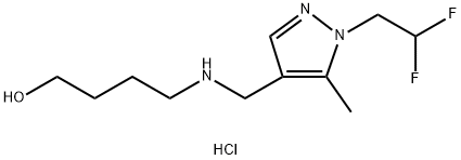 4-({[1-(2,2-difluoroethyl)-5-methyl-1H-pyrazol-4-yl]methyl}amino)butan-1-ol Struktur