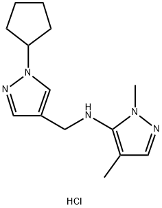 N-[(1-cyclopentyl-1H-pyrazol-4-yl)methyl]-1,4-dimethyl-1H-pyrazol-5-amine Structure