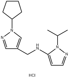 N-[(1-cyclopentyl-1H-pyrazol-4-yl)methyl]-1-isopropyl-1H-pyrazol-5-amine Struktur