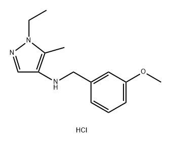 1-ethyl-N-(3-methoxybenzyl)-5-methyl-1H-pyrazol-4-amine 结构式