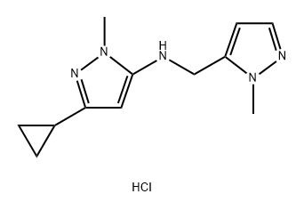 3-cyclopropyl-1-methyl-N-[(1-methyl-1H-pyrazol-5-yl)methyl]-1H-pyrazol-5-amine,1856075-85-8,结构式