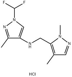 1-(difluoromethyl)-N-[(1,4-dimethyl-1H-pyrazol-5-yl)methyl]-3-methyl-1H-pyrazol-4-amine Structure