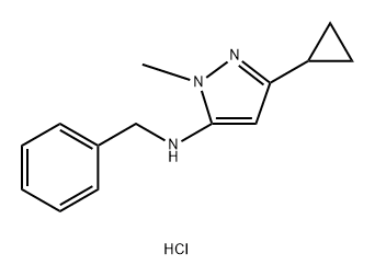 N-benzyl-3-cyclopropyl-1-methyl-1H-pyrazol-5-amine Struktur