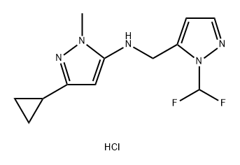 3-cyclopropyl-N-{[1-(difluoromethyl)-1H-pyrazol-5-yl]methyl}-1-methyl-1H-pyrazol-5-amine 结构式