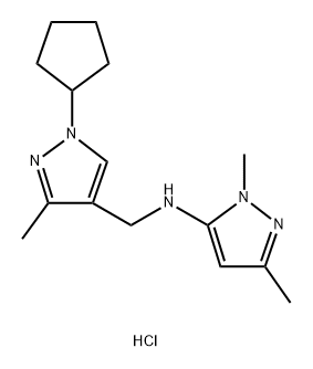 N-[(1-cyclopentyl-3-methyl-1H-pyrazol-4-yl)methyl]-1,3-dimethyl-1H-pyrazol-5-amine Structure