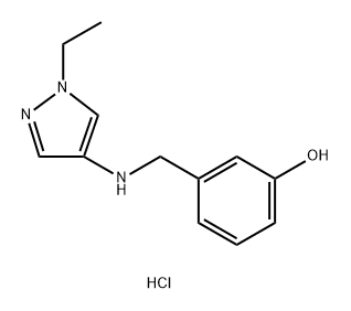 3-(((1-乙基-1H-吡唑-4-基)氨基)甲基)苯酚盐酸盐 结构式
