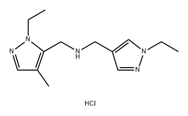 1-(1-ethyl-4-methyl-1H-pyrazol-5-yl)-N-[(1-ethyl-1H-pyrazol-4-yl)methyl]methanamine Struktur