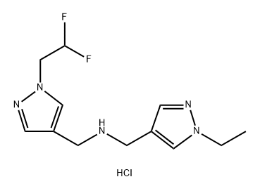 1-[1-(2,2-difluoroethyl)-1H-pyrazol-4-yl]-N-[(1-ethyl-1H-pyrazol-4-yl)methyl]methanamine Struktur