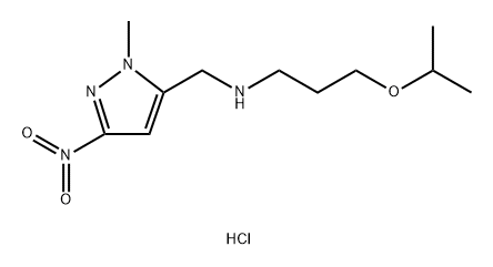 3-isopropoxy-N-[(1-methyl-3-nitro-1H-pyrazol-5-yl)methyl]propan-1-amine Struktur