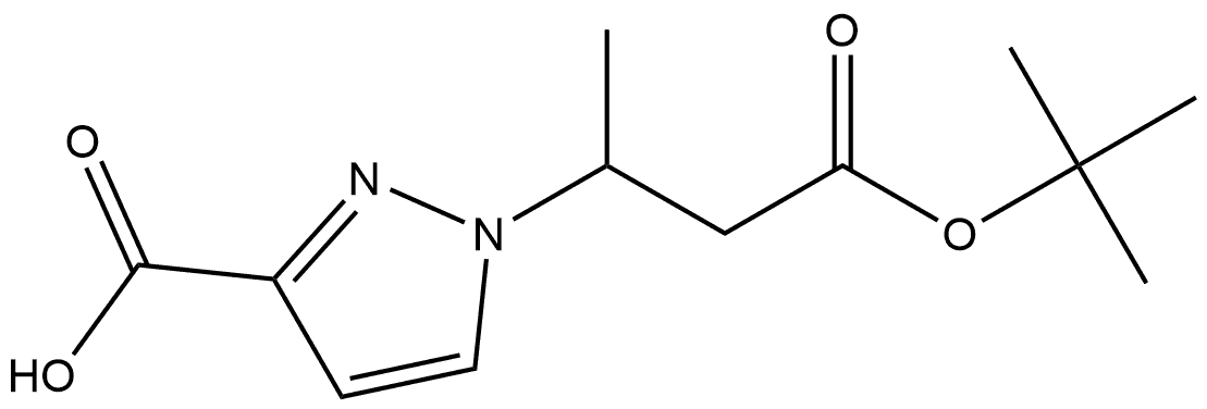 1-(3-tert-butoxy-1-methyl-3-oxopropyl)-1H-pyrazole-3-carboxylic acid Structure