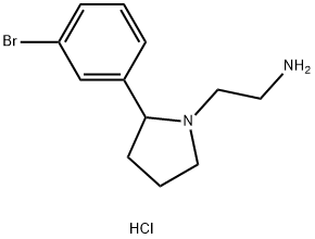 2-(2-(3-bromophenyl)pyrrolidin-1-yl)ethan-1-amine hydrochloride 化学構造式