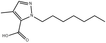 1-Heptyl-4-methyl-1H-pyrazole-5-carboxylic acid 结构式