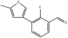 2-fluoro-3-(5-methylthiophen-3-yl)benzaldehyde 化学構造式