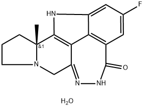 5,6,7a,11-Tetraazacyclohepta[def]cyclopenta[a]fluoren-4(7H)-one, 2-fluoro-5,8,9,10,10a,11-hexahydro-10a-methyl-, hydrate (2:3), (10aR)- Structure