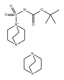 ((1,4-Diazabicyclo[2.2.2]octan-1-ium-1-yl)sulfonyl)(tert-butoxycarbonyl)amide DABCO adduct Struktur