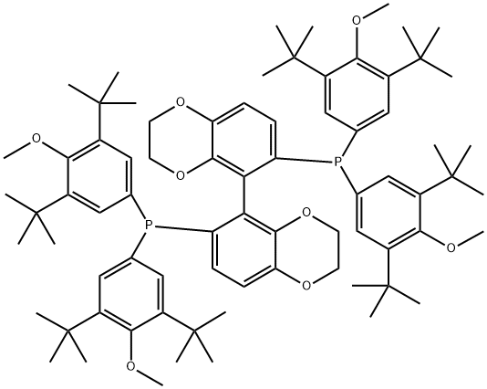 1,1'-[(5R)-2,2',3,3'-四氢[5,5'-联-1,4-苯并二噁烷]-6,6'-二基]双[1,1-双[3,5-双(1,1-二甲基乙基)-4-甲氧基苯基]膦 结构式