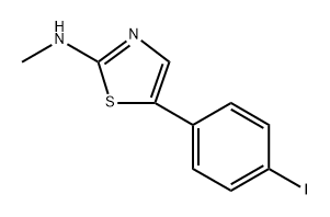 5-(4-Iodophenyl)-N-methylthiazol-2-amine 化学構造式