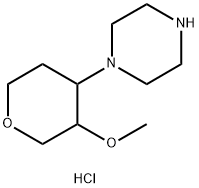 1-(3-methoxyoxan-4-yl)piperazine dihydrochloride Struktur