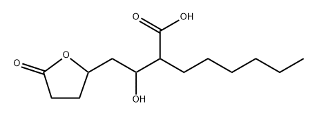 2-ヘキシル-3,5-ジヒドロキシオクタン二酸8,5-ラクトン 化学構造式