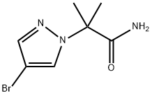 2-(4-溴-1H-吡唑-1-基)-2-甲基丙酰胺, 1866219-37-5, 结构式