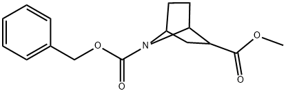 7-Aza-bicyclo[2.2.1]heptane-2,7-dicarboxylic acid 7-benzyl ester 2-methyl ester 结构式