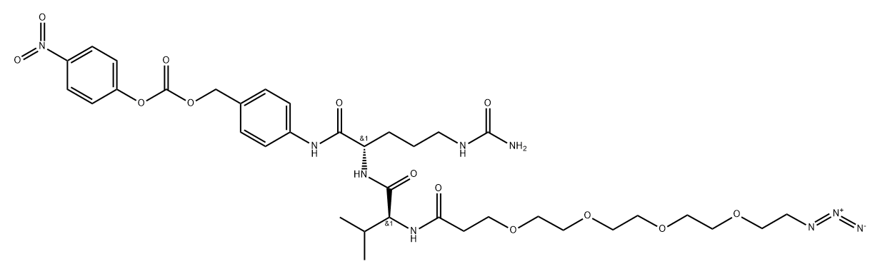 Azido-PEG(4)-Val-Cit-PAB-PNP Structure