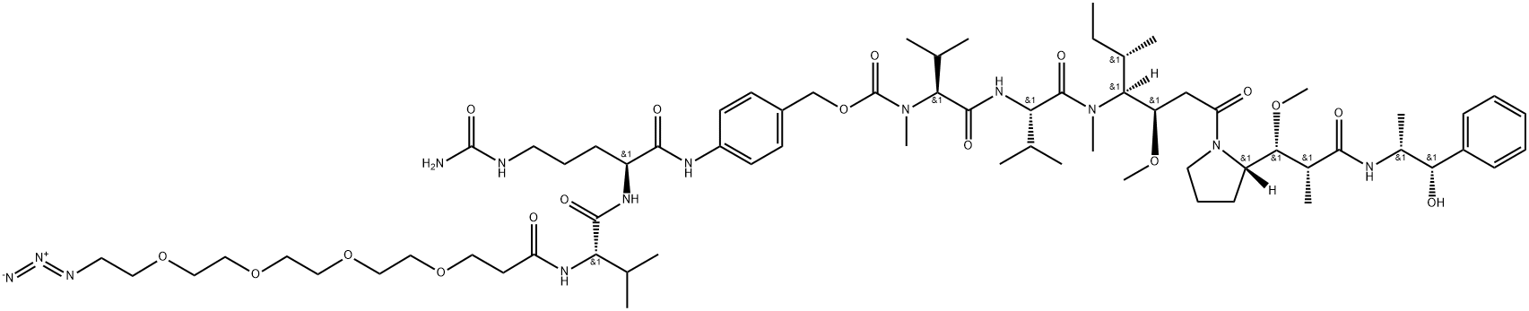 Azido-PEG4-Val-Cit-PAB-MMAE Struktur