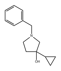 1-苄基-3-环丙基吡咯烷-3-醇, 1871743-21-3, 结构式