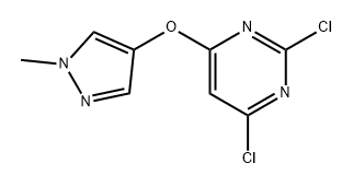 2,4-dichloro-6-[(1-methyl-1H-pyrazol-4-yl)oxy]pyri
midine Struktur