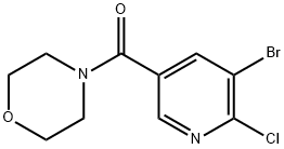 (5-Bromo-6-chloropyridin-3-yl)(morpholino)methanone Struktur
