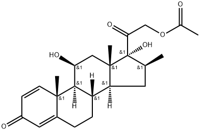 Pregna-1,4-diene-3,20-dione, 21-(acetyloxy)-11,17-dihydroxy-16-methyl-, (11β,16β)- (9CI) Struktur